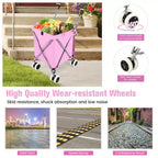 Carrello della spesa pieghevole Costway con borsa in tela impermeabile rimovibile, nero/blu