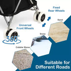 Carrello della spesa pieghevole Costway con borsa in tela impermeabile rimovibile, nero/blu