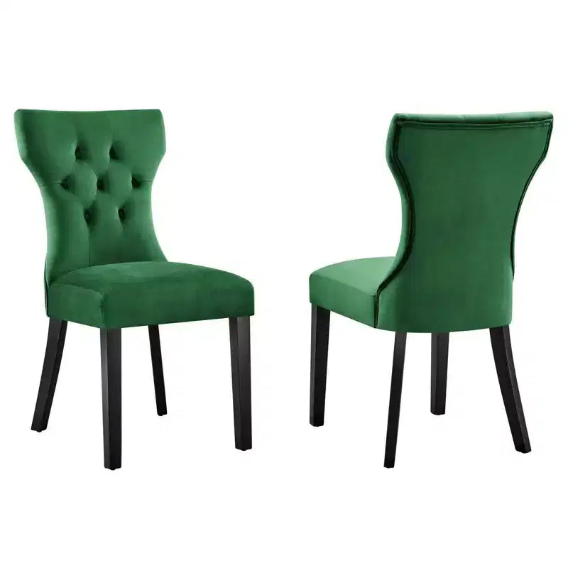 Set di 2 sedie da pranzo in velluto Performance Silhouette - Modway