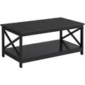 Yaheetech Wood 2-Tier Coffee Table with Storage Shelf for Living Room