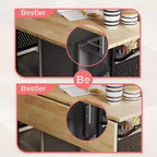 Carrello da cucina multiuso Bestier con superficie estensibile pieghevole, Grigio