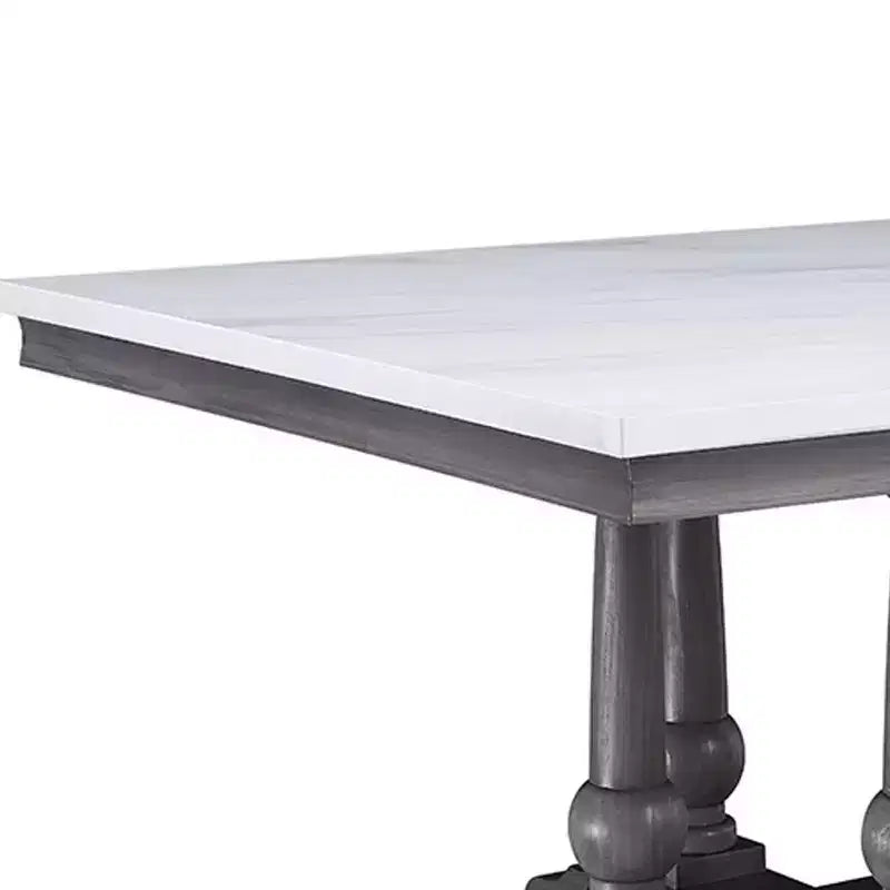Tavolo da pranzo Yabeina Finitura marmo/quercia grigia - Acme Furniture