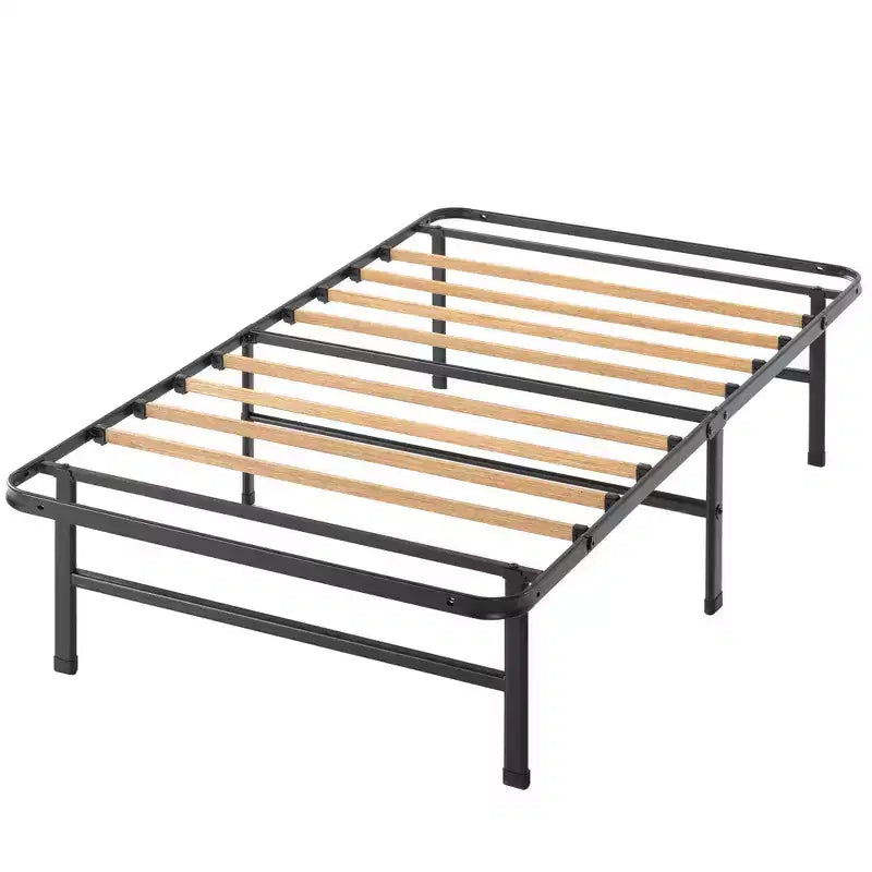 14 SmartBase Essential Mattress Foundation Bed with Bamboo Slats Black - Zinus
