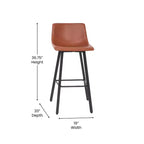 Set di 2 sgabelli moderni Merrick Lane con sedili avvolgenti e schienale basso e telai in ferro
