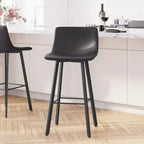 Set di 2 sgabelli moderni Merrick Lane con sedili avvolgenti e schienale basso e telai in ferro
