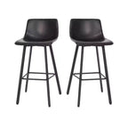 Set di 2 sgabelli moderni Merrick Lane con sedili avvolgenti e schienale basso e telai in ferro