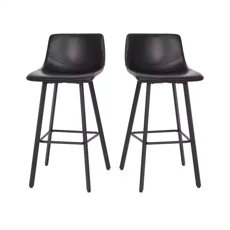 Set di 2 sgabelli moderni Merrick Lane con sedili avvolgenti e schienale basso e telai in ferro