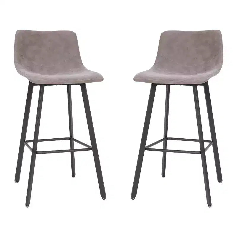 Set di 2 sgabelli moderni Merrick Lane con sedili avvolgenti e schienale basso e telai in ferro