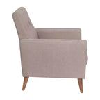 Flash Furniture Conrad poltrona moderna commerciale di metà secolo con rivestimento in finta biancheria trapuntata e gambe in legno massello