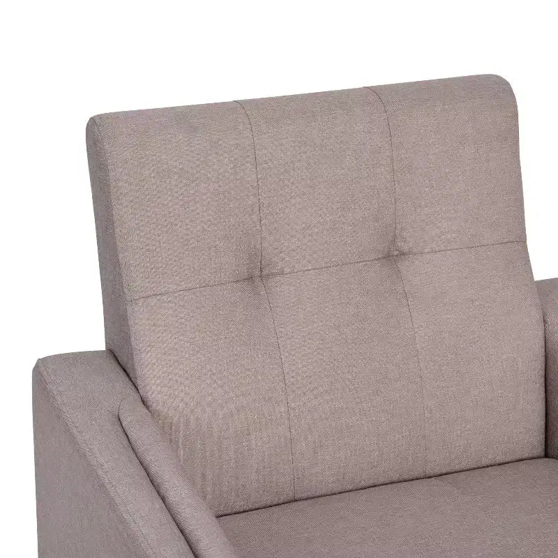 Flash Furniture Conrad poltrona moderna commerciale di metà secolo con rivestimento in finta biancheria trapuntata e gambe in legno massello