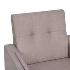 Flash Furniture Conrad poltrona moderna commerciale di metà secolo con rivestimento in finta biancheria trapuntata e gambe in legno massello