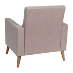 Flash Furniture Conrad poltrona moderna commerciale di metà secolo con rivestimento in finta biancheria trapuntata e gambe in legno massello