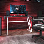 Scrivania ergonomica da gaming professionale Emma and Oliver con portabicchieri e gancio per cuffie