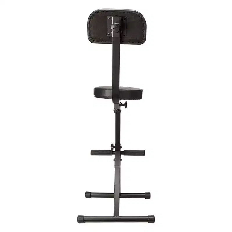 Sgabello Odyssey per DJ, Musicisti e Artisti, Imbottito e Portatile, con Limite di Peso di 136 kg, Altezza Regolabile e Schienale, Nero