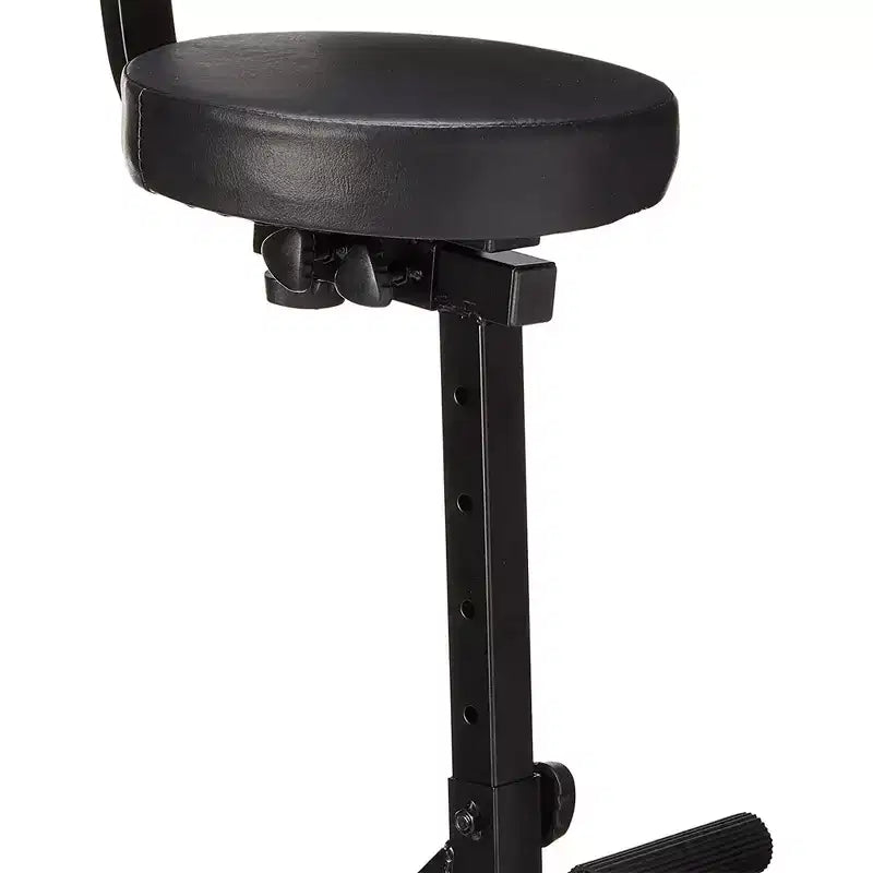Sgabello Odyssey per DJ, Musicisti e Artisti, Imbottito e Portatile, con Limite di Peso di 136 kg, Altezza Regolabile e Schienale, Nero