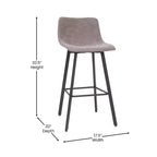 Emma e Oliver Set di Due Sgabelli da Bar Imbottiti Moderni da 76 cm, Struttura in Metallo Opaco e Piedini in Plastica