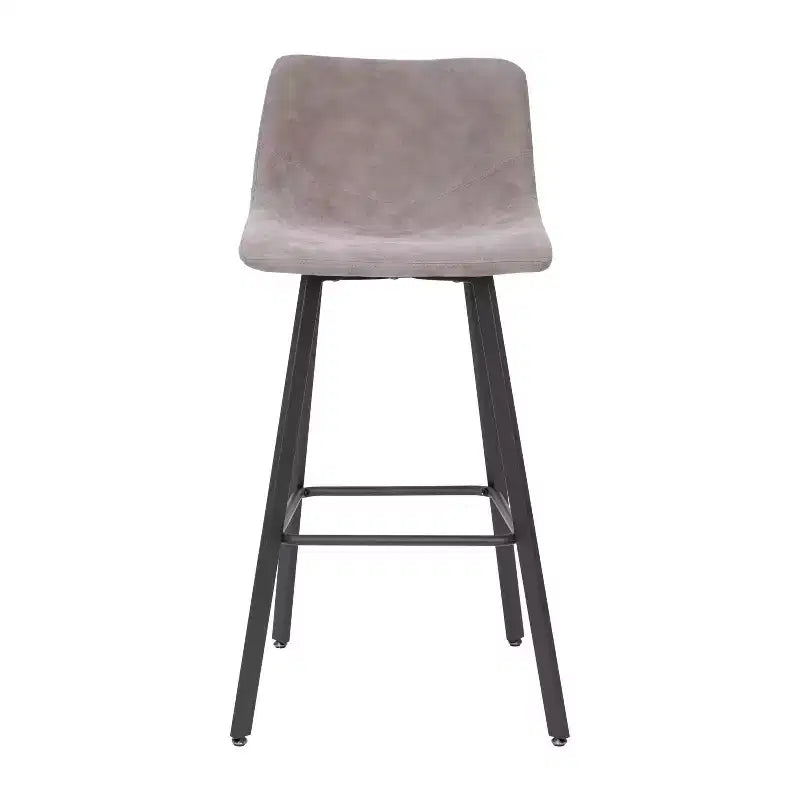 Emma e Oliver Set di Due Sgabelli da Bar Imbottiti Moderni da 76 cm, Struttura in Metallo Opaco e Piedini in Plastica
