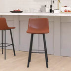 Emma e Oliver Set di Due Sgabelli da Bar Imbottiti Moderni da 76 cm, Struttura in Metallo Opaco e Piedini in Plastica