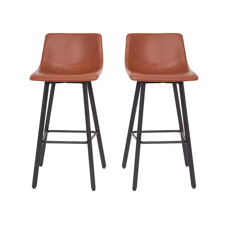 Emma e Oliver Set di Due Sgabelli da Bar Imbottiti Moderni da 76 cm, Struttura in Metallo Opaco e Piedini in Plastica