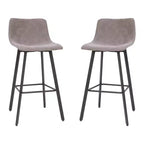 Emma e Oliver Set di Due Sgabelli da Bar Imbottiti Moderni da 76 cm, Struttura in Metallo Opaco e Piedini in Plastica