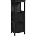 Yaheetech Wooden Bathroom Floor Cabinet Freestanding Side Storage Organizer with 2 Drawers