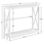 Yaheetech Tavolino Console da Divano a 2 Livelli con Design a X Tavolo Laterale per Soggiorno
