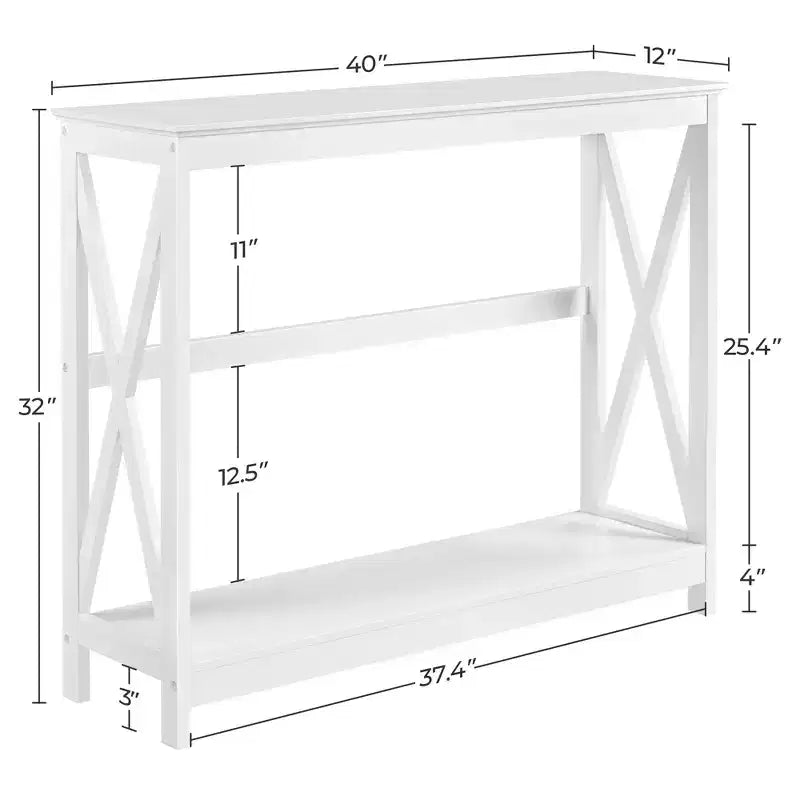 Yaheetech Tavolino Console da Divano a 2 Livelli con Design a X Tavolo Laterale per Soggiorno