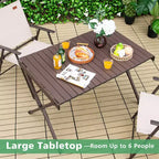 Tavolo da campeggio portatile in alluminio Costway per 4-6 persone, leggero, pieghevole, grigio/marrone