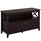 Yaheetech High Quality TV Stand Large Display TV Cabinet Shelf w/2 Storage Doors,Espresso