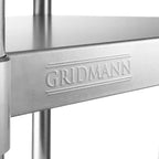 Tavoli in acciaio inossidabile GRIDMANN con alzatina e ripiano inferiore, tavoli da lavoro e preparazione commerciali NSF per cucine di ristoranti e domestiche