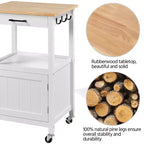 Carrello da cucina Yaheetech su ruote con ripiano aperto e armadietto contenitore