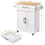 Yaheetech Carrello da Cucina Isola Mobile con Portasciugamani e Cassetto