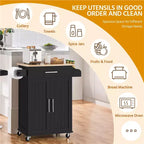 Yaheetech Carrello da Cucina Isola Mobile con Portasciugamani e Cassetto