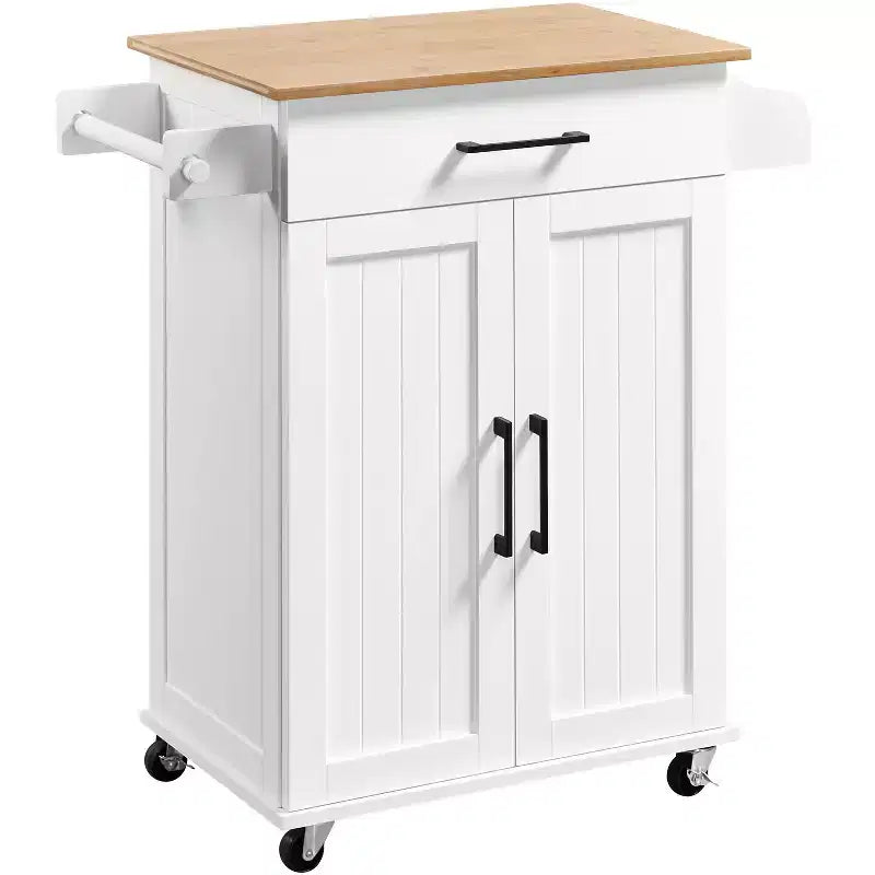 Yaheetech Carrello da Cucina Isola Mobile con Portasciugamani e Cassetto