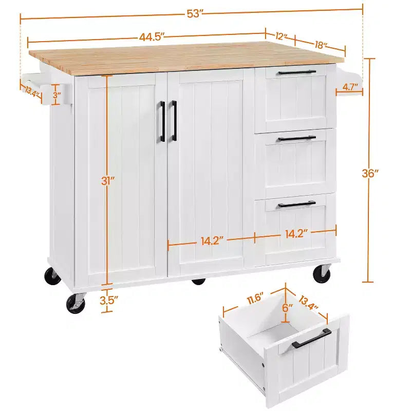 Yaheetech Carrello da Cucina Isola per Cucina con Armadietto Contenitore