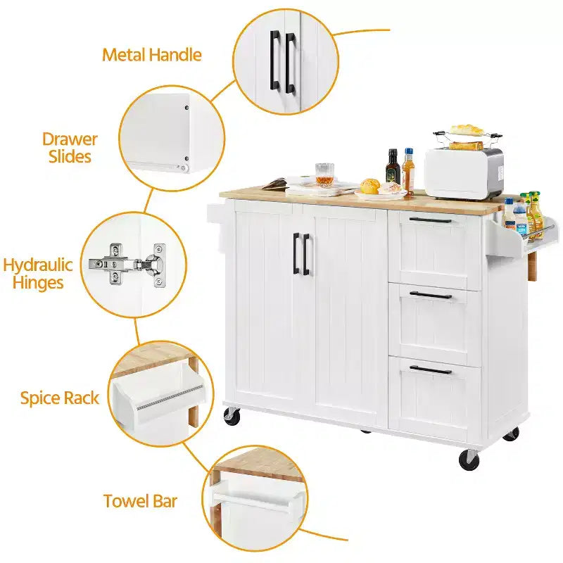 Yaheetech Carrello da Cucina Isola per Cucina con Armadietto Contenitore