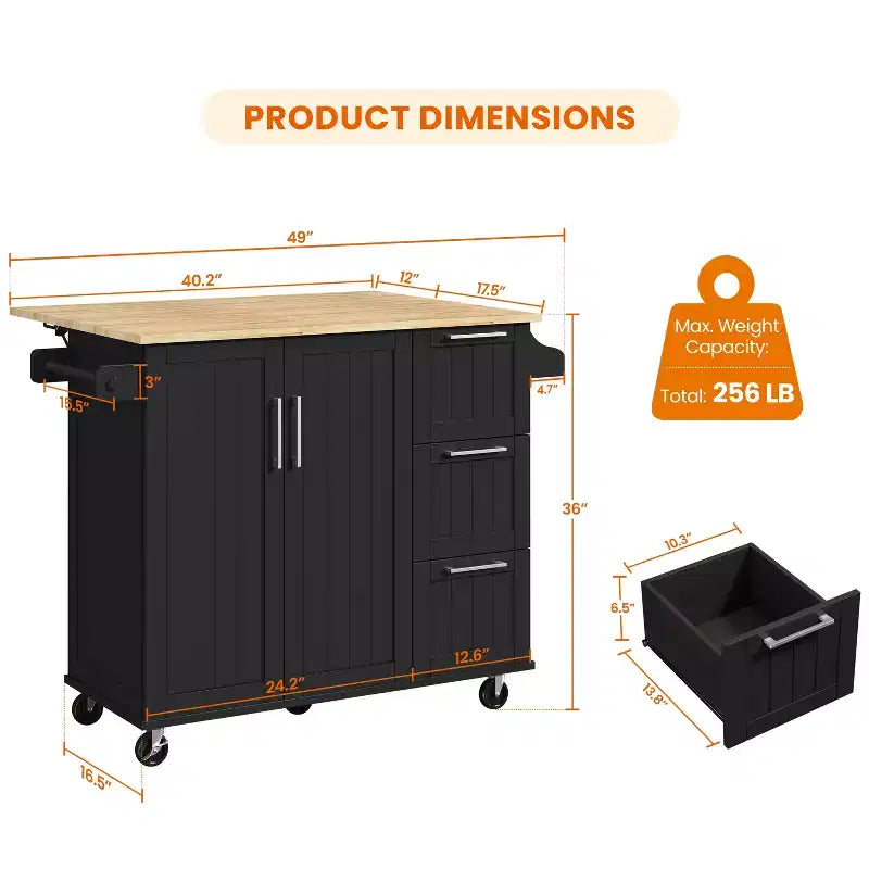 Yaheetech Carrello da Cucina Isola per Cucina con Armadietto Contenitore