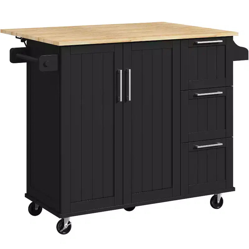 Yaheetech Rolling Kitchen Cart Kitchen Island with Storage Cabinet