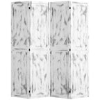 HOMCOM 5.5' Tall 4-Panel Room Divider and Folding Privacy Screen, Privacy Divider, Partition Wall for Indoor Bedroom Office Living Room, White