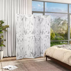 HOMCOM Divisorio Pieghevole a 4 Pannelli, 168 cm, per Camera da Letto, Ufficio, Soggiorno, Bianco