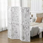 HOMCOM Divisorio Pieghevole a 4 Pannelli, 168 cm, per Camera da Letto, Ufficio, Soggiorno, Bianco