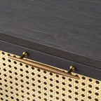 Comodino Andros con frontale del cassetto in finto rattan - Buylateral
