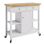 Isola da Cucina con Cassetti, Carrello con Ruote Bloccabili - Usalo come Carrello del Caffè, Supporto per Microonde o Scaffali per la Conservazione di Lavish Home (Bianco)