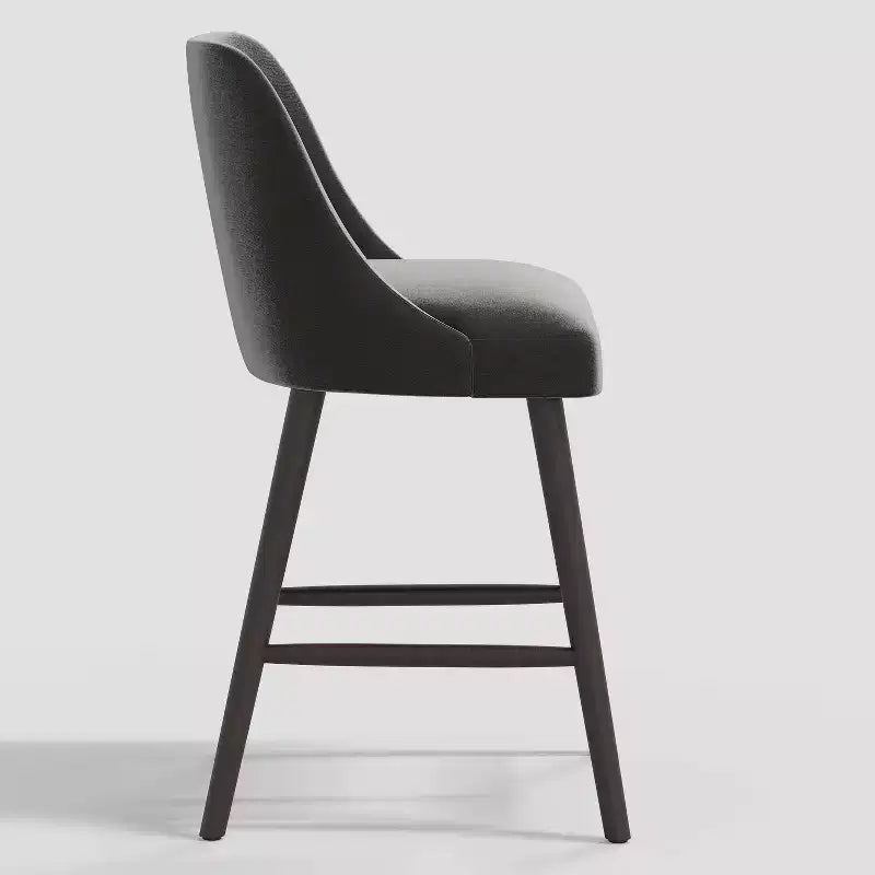 Sgabello da bar Geller in velluto lucido Threshold da 68,5 cm con poggiapiedi