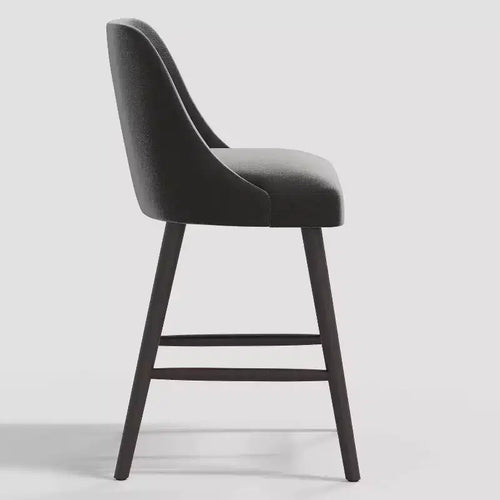 Sgabello da bar Geller in velluto lucido Threshold da 68,5 cm con poggiapiedi