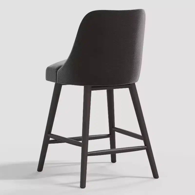 Sgabello da bar Geller in velluto lucido Threshold da 68,5 cm con poggiapiedi