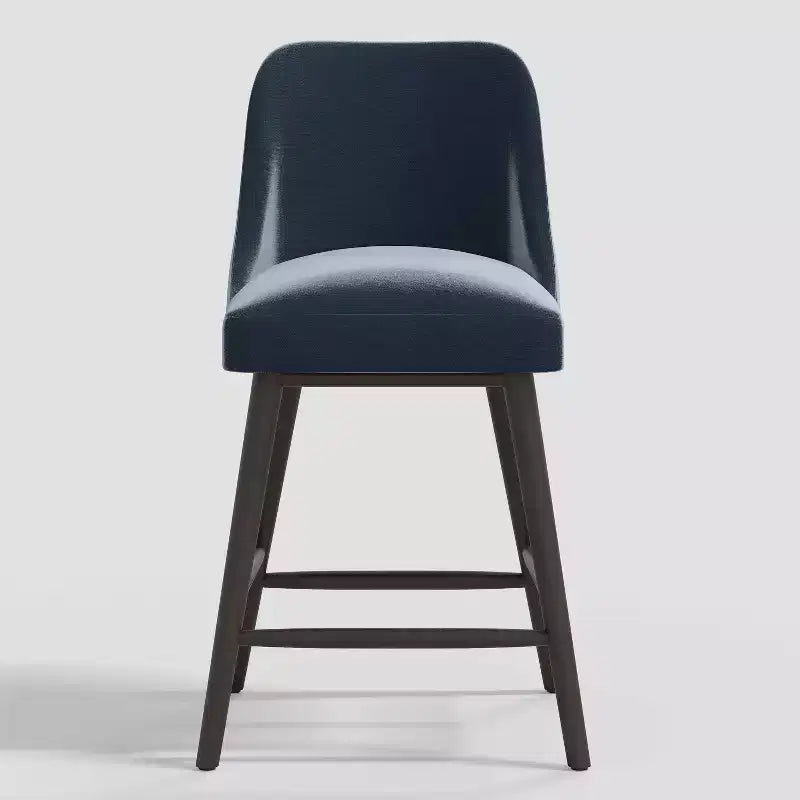 Sgabello da bar Geller in velluto lucido Threshold da 68,5 cm con poggiapiedi