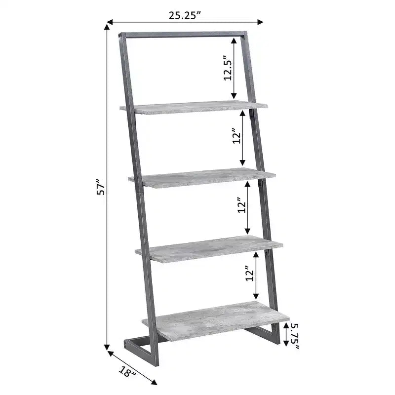 Libreria a scaletta a 4 ripiani Graystone 57 - Breighton Home