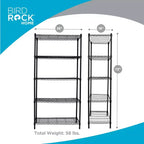 Scaffalatura a 5 Ripiani in Filo di Ferro Internet's Best - Nero Opaco - Scaffale Resistente