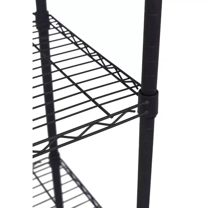 Scaffalatura a 5 Ripiani in Filo di Ferro Internet's Best - Nero Opaco - Scaffale Resistente